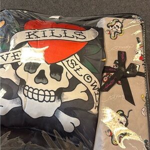 Ed Hardy Black and Gold Bedding Set